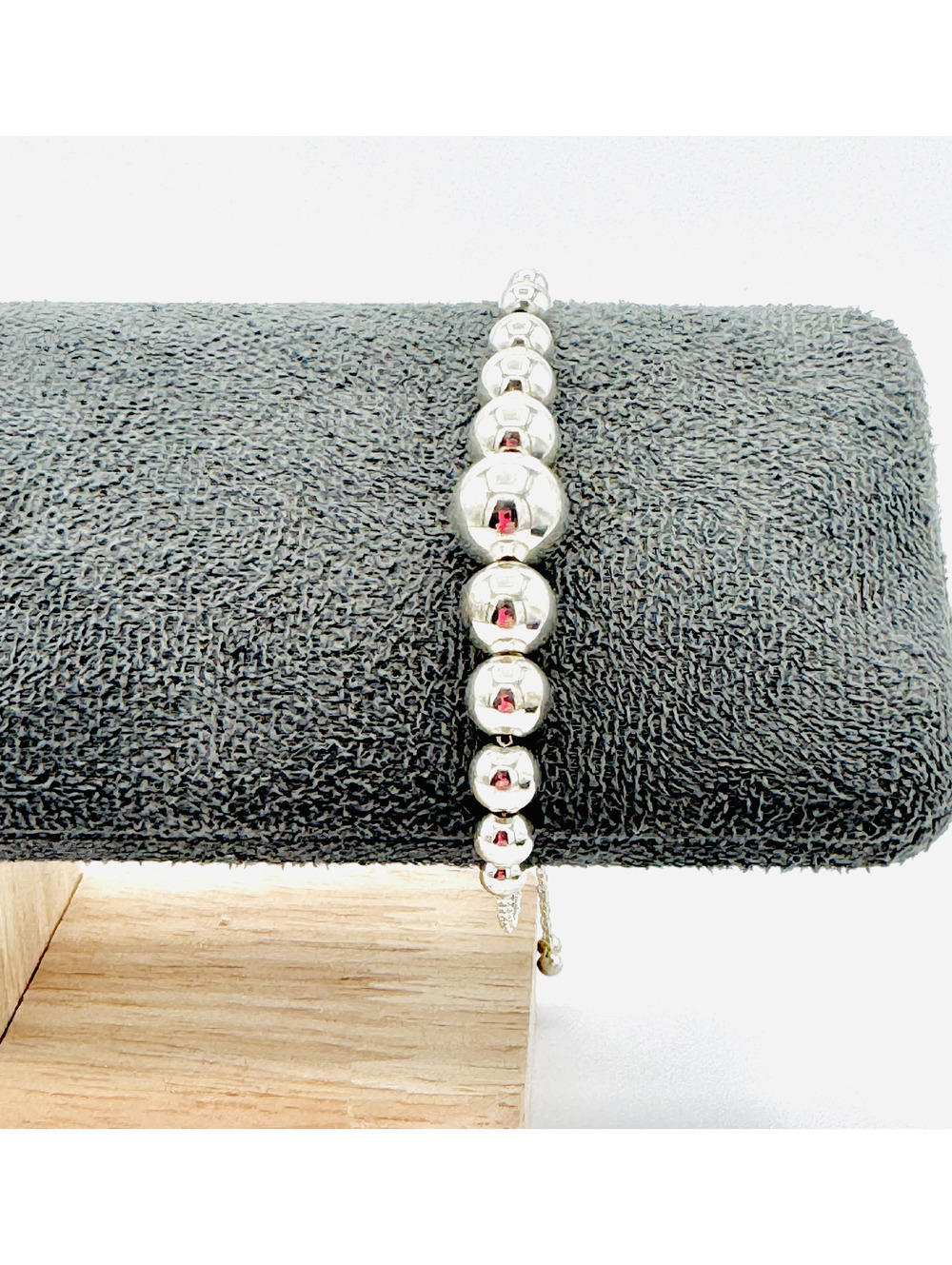 NWOT Sterling silver slider graduating beaded bracelet